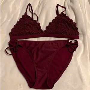 Burgundy bikini set